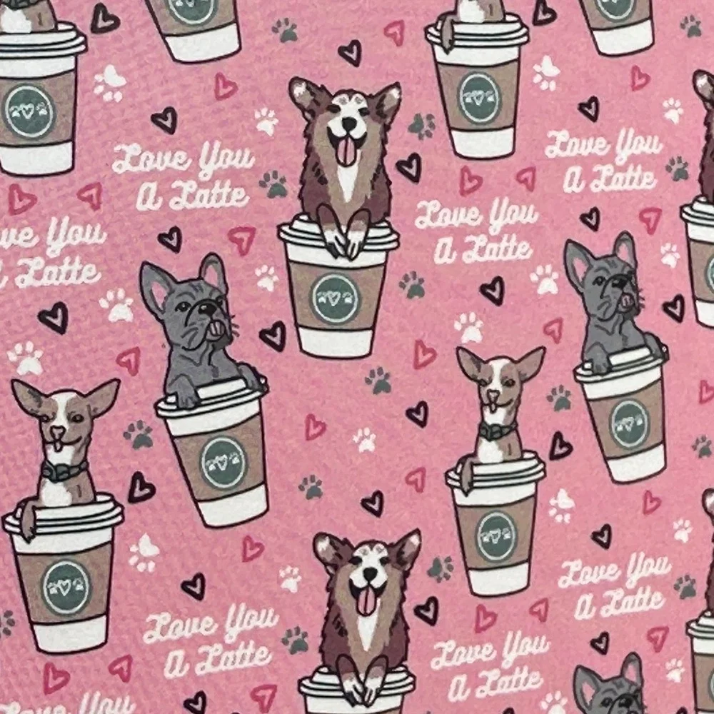 Pickle & Dot Frenchie Chihuahua Latte Lovers Plush Throw Blanket 60x70 Pink